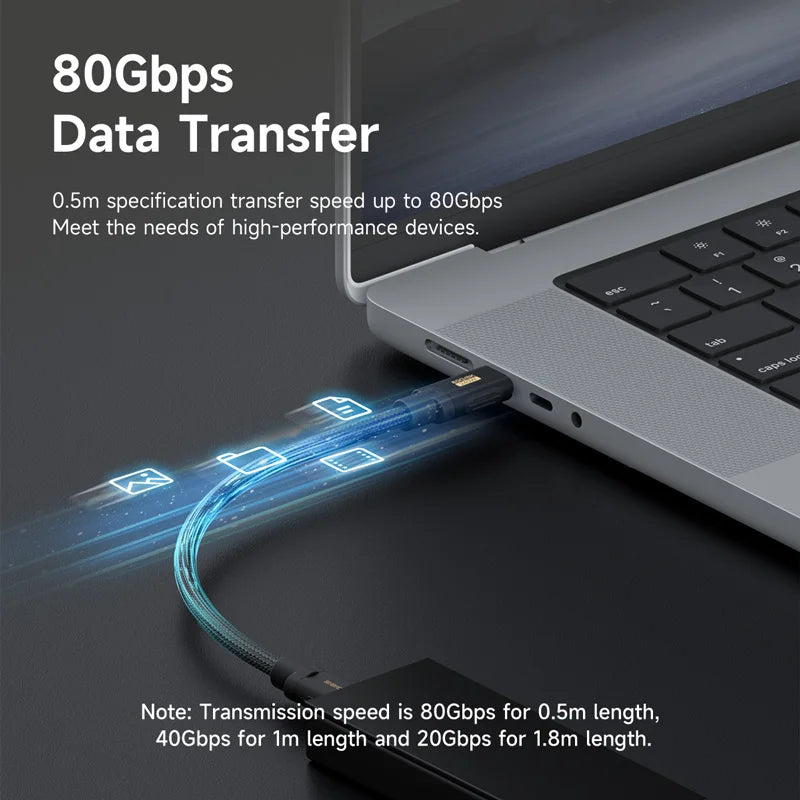Hagibis USB C to USB C Cable 240W PD3.1 USB4 80Gbps 8K@60Hz Soft Fast Charging Cord for Macbook Pro iPad iPhone Laptop Dell XPS