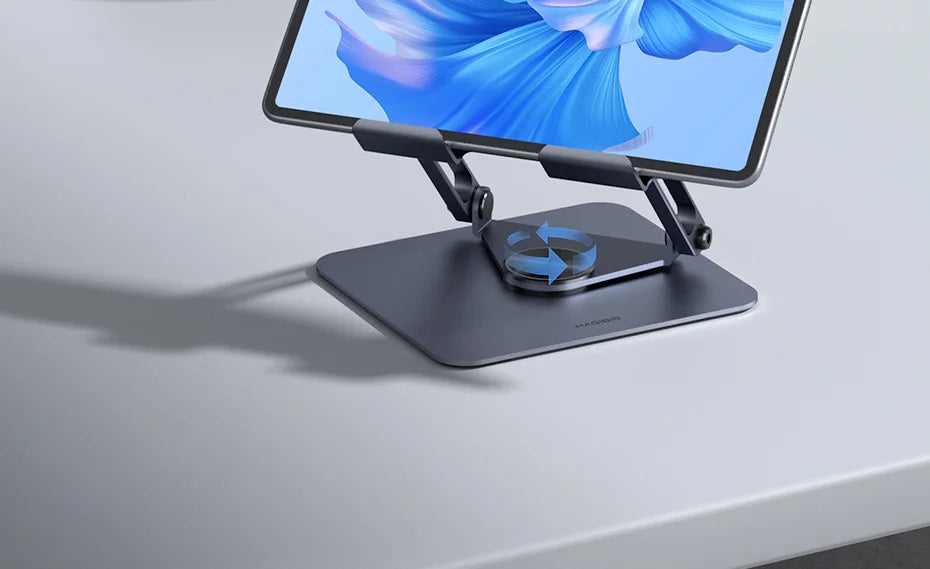 Hagibis 360° Rotating Tablet Stand Adjustable Tablet Holder Dual Rod Support Aluminum Foldable Cradle for iPad Pro Switch ROG - Intechlegent