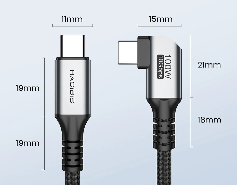 Hagibis USB C to USB C Cable USB 3.2 Gen 2 Type C Cable 10Gbps 4K 60Hz Video 100W Fast Charging for iPhone 17 Macbook Pro iPad