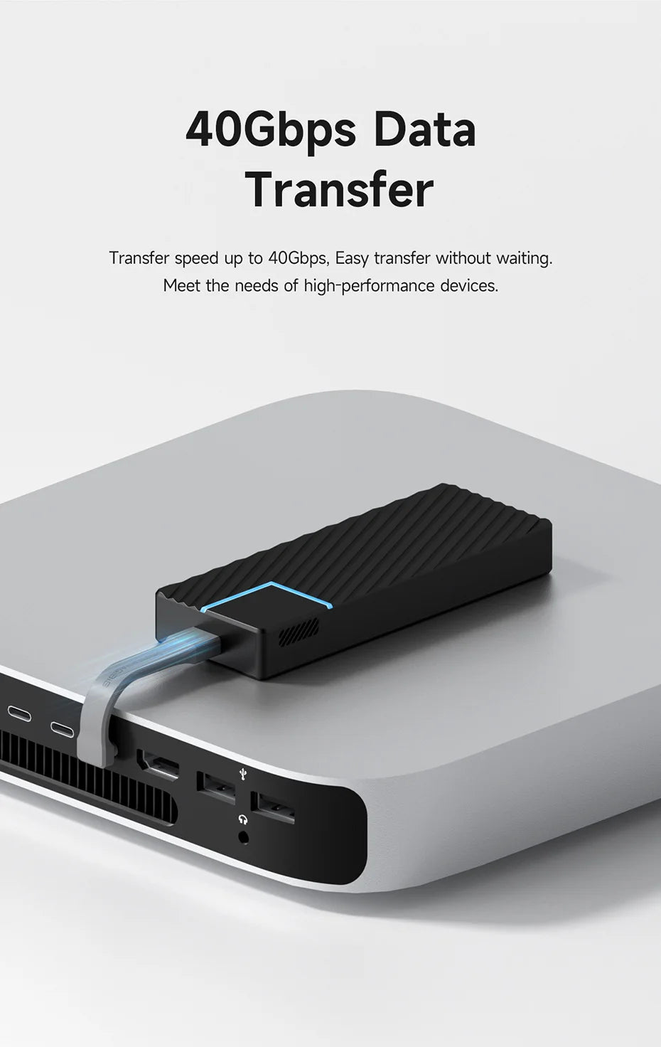 Hagibis Short USB C Cable 40Gbps USB4 Cable PD 240W Fast Charging for SSD iPhone 16 Power Bank USB DAC & AMP Headphone Amplifier