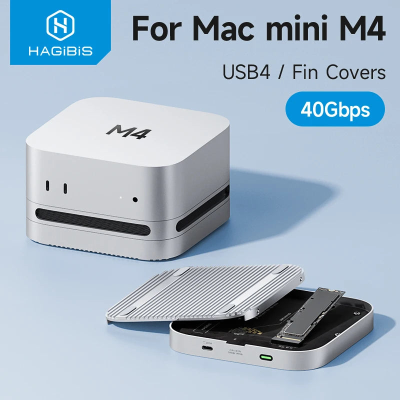 Hagibis USB4 Hard Drive Enclosure 40Gbps M.2 NVMe SSD Case for Mac mini M4/M4 Pro Compatible with Thunderbolt 5/4 External SSD - Intechlegent