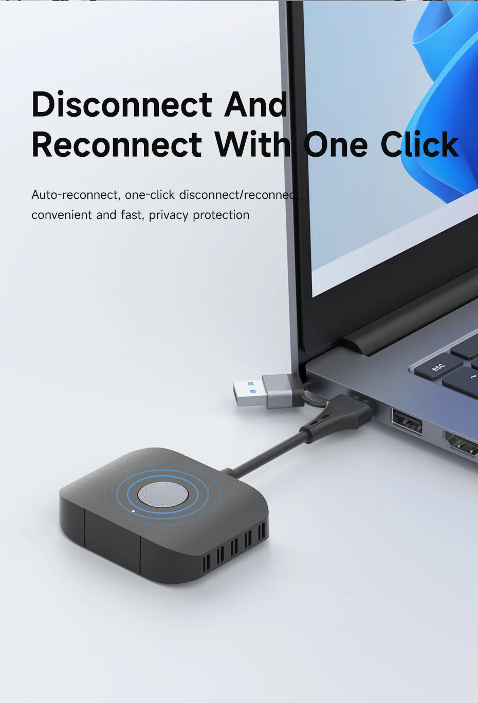 Hagibis Wireless HDMI-compatible Transmitter and Receiver Kit Type-C USB Dual Plug Extender TV Dongle for HD Display Projector - Intechlegent