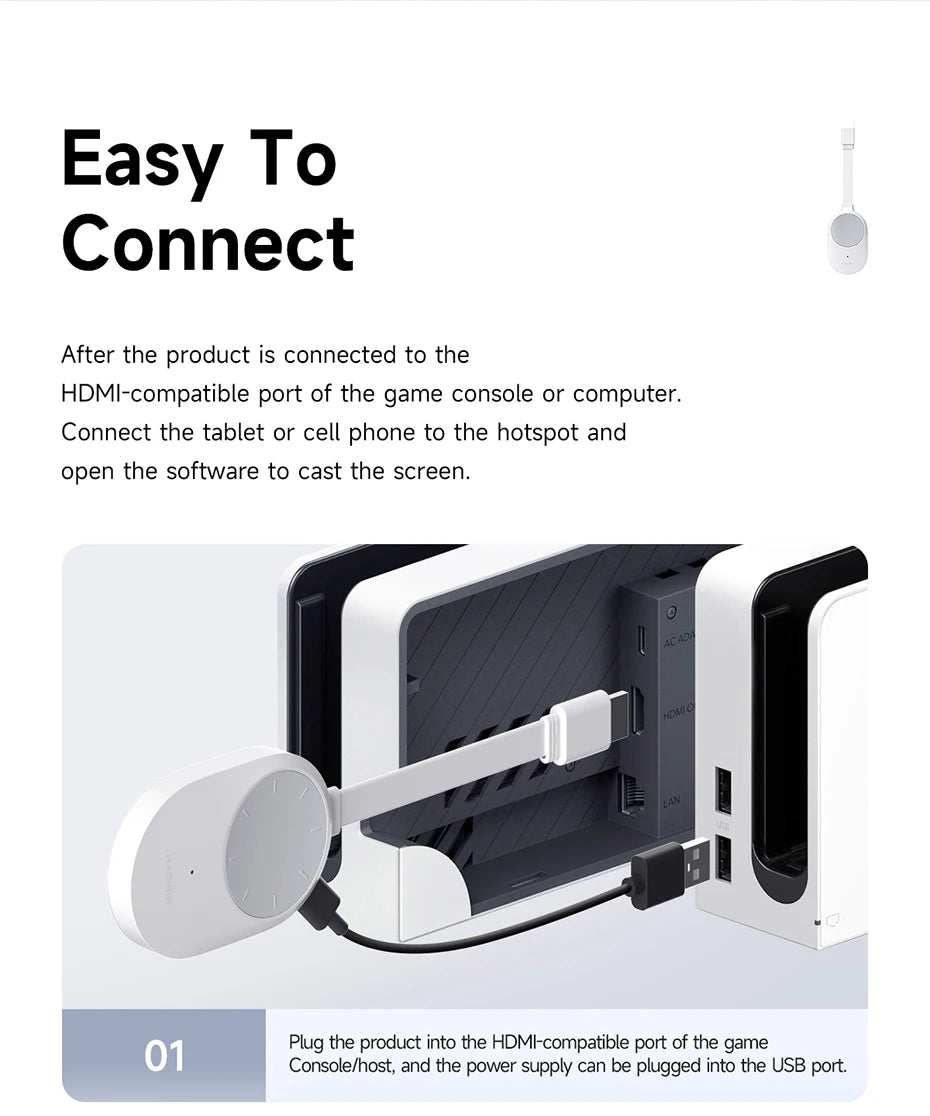 Hagibis Wireless HDMI-compatible Video Transmitter Switch to Tablet Portable monitor Extender for Nintendo Switch Xbox PS5 iPad - Intechlegent