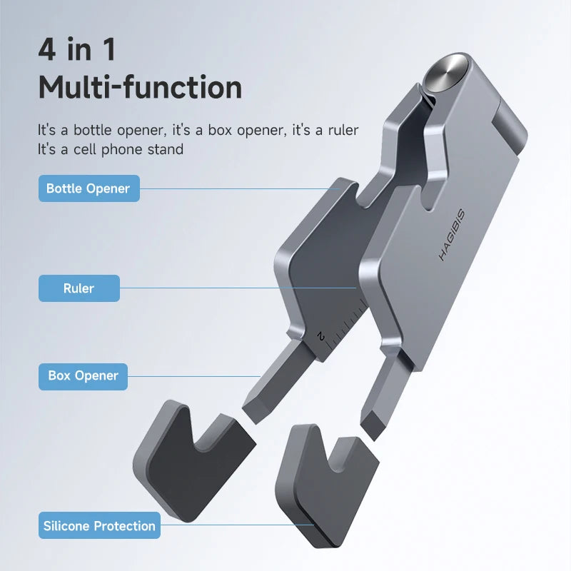 Hagibis Multifunction Cell Phone Stand Adjustable Foldable Desktop Phone Holder Box Bottle opener for iPhone 16 15 Pro Max iPad - Intechlegent