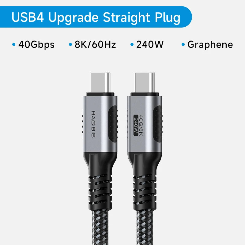 Hagibis USB4 Cable Compatible with Thunderbolt 3/4 5K@60Hz 40Gbps Data Transfer 100W 5A Fast Charging for Macbook Pro iPhone 17
