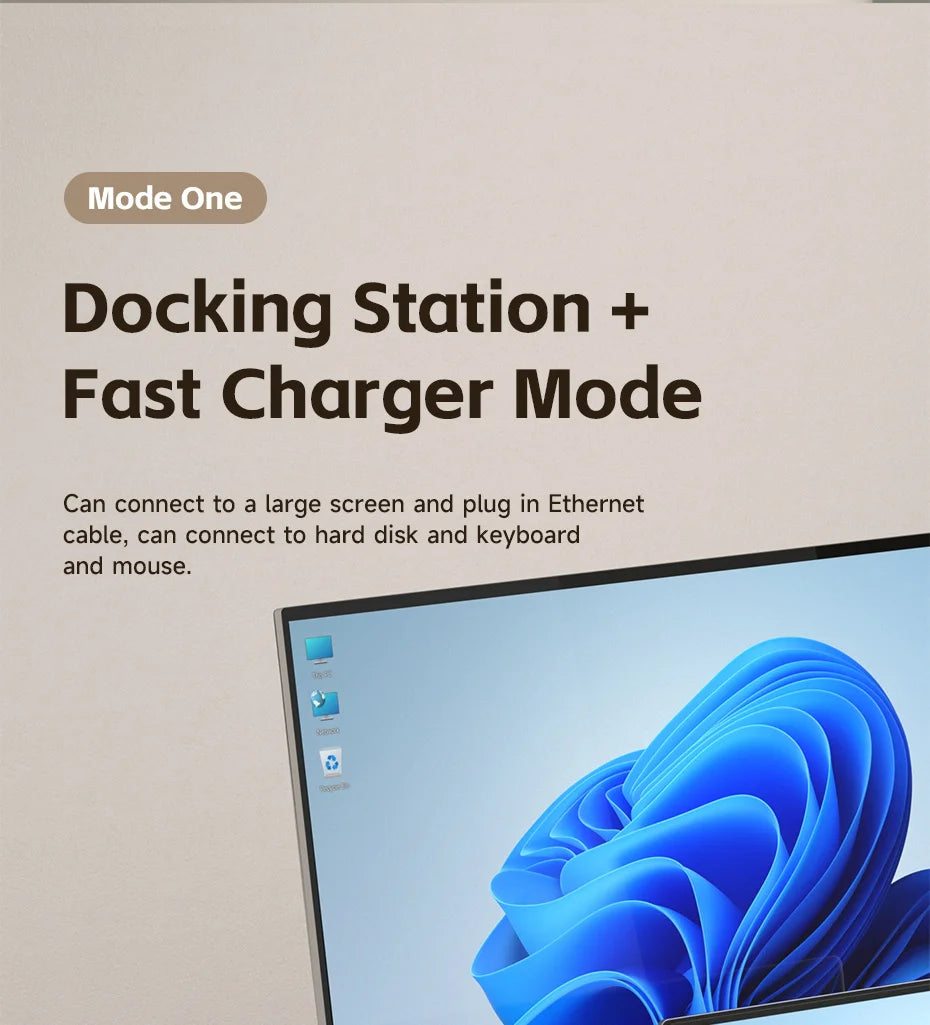 Hagibis 100W GaN Docking Station for Switch ROG Ally Steam Fast Charger 4K Monitor 2.5G Ethernet for Thunderbolt 4/3 Macbook Pro