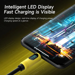 Hagibis Short USB C Cable with LED Display 0.25m Type C Fast Charger Cable PD 240W Charging Cord for iPhone 16 Pro Macbook Pixel - Intechlegent