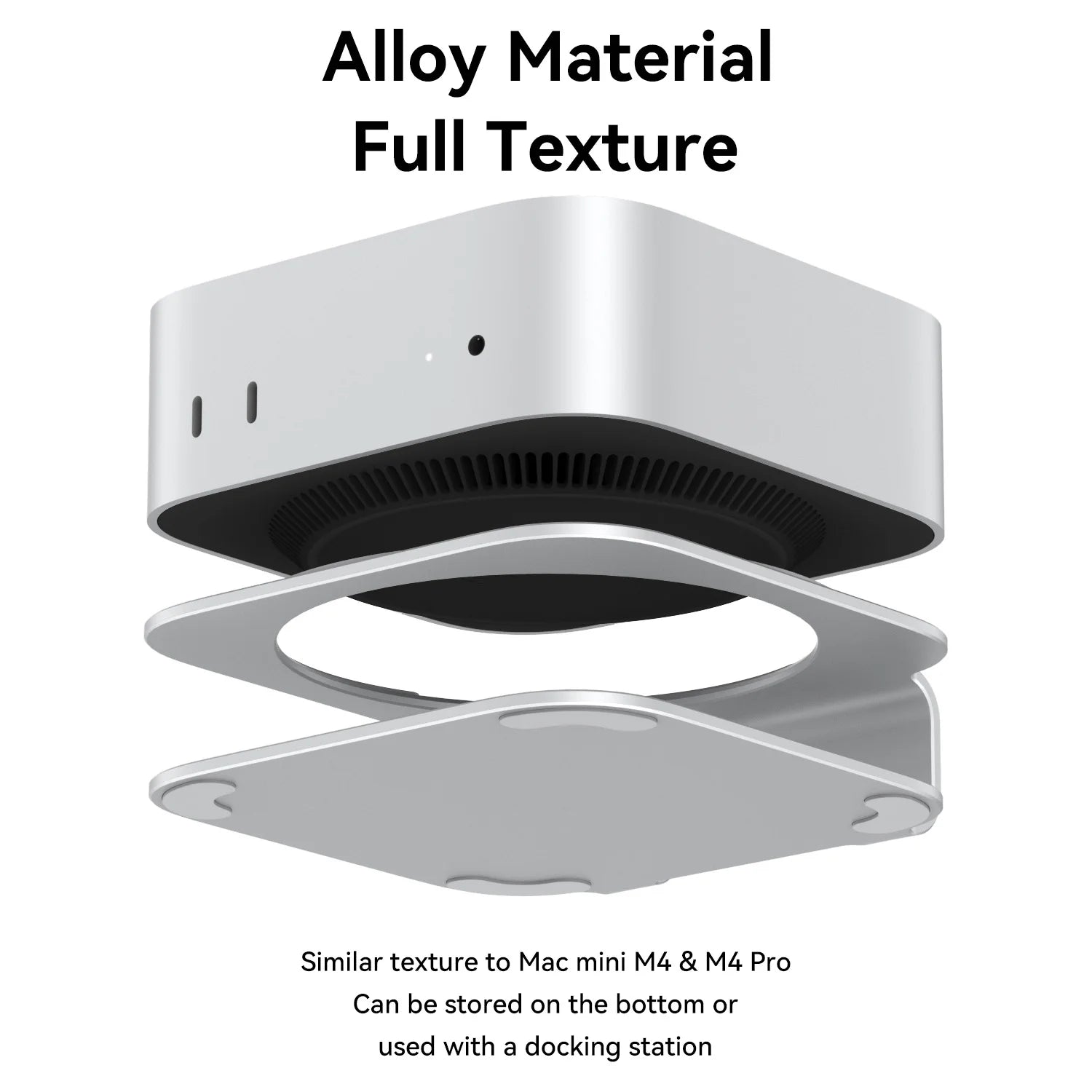 Mac mini Desktop Stand for Mac Mini M4 /M4 Pro 2024 Heat Dissipation Aluminum Mount Dock Cooling Holder Accessories