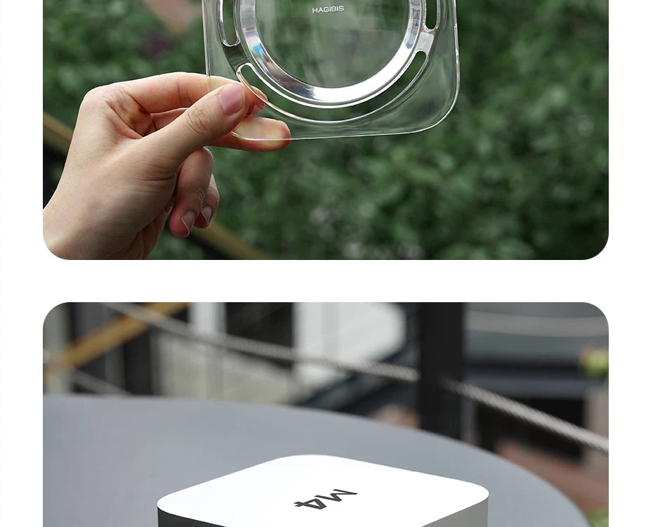 Hagibis Desktop Dustproof Stand for Mac mini M4/M4 Pro Transparent Acrylic Dock Desk Holder Heat Disspation Mount Accessories
