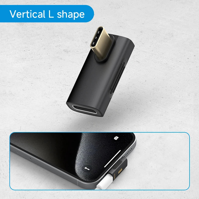 Hagibis USB C to C Adapter 90 Degree Right Angle Converter 80Gbps USB4 Data Cable Extension for Thunderbolt 5/4 iPhone 17 Laptop