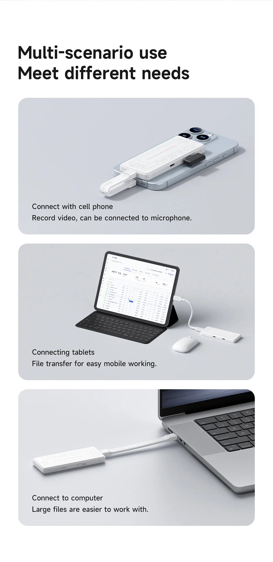 Hagibis M.2 NVMe SSD Enclosure Write Protect USB C 3.2 Gen2 to NVMe PCI-E M.2 SSD Case With 100W PD for iPhone 16 15 Pro MacBook - Intechlegent