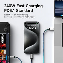 Hagibis USB C to USB C Full Function Cable Super Soft USB4 80Gbps 8K 240W Fast Charging Cord for Thunderbolt 4/5 iPhone Laptop - Intechlegent