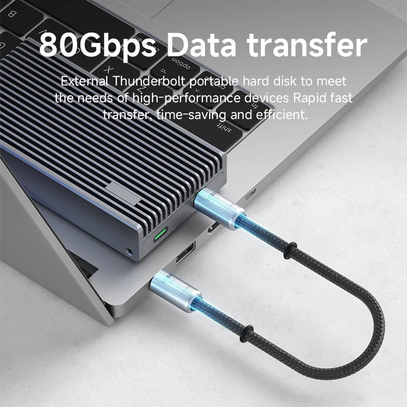 Hagibis USB4 Phone Lanyard Cable Portable USB C to Type-C Wrist Lanyard Cable 240W 80Gbps for Thunderbolt 4/5 iPhone 16 Pro SSD - Intechlegent