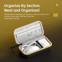 Hagibis Electronic Organizer Traveling Case Bag EVA Hardshell PU Portable Carrying Pouch for Mouse Charger Cables Accessories