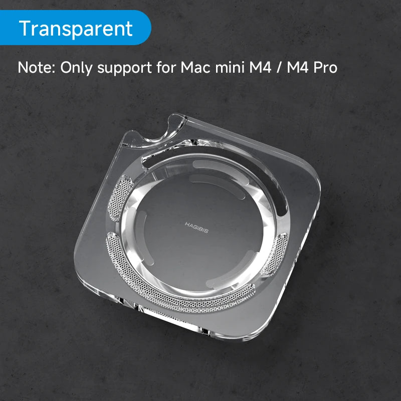 Hagibis Desktop Dustproof Stand for Mac mini M4/M4 Pro Transparent Acrylic Dock Desk Holder Heat Disspation Mount Accessories