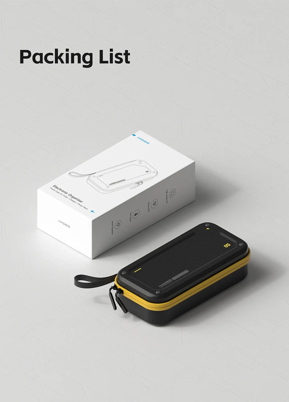 Hagibis Electronic Organizer Traveling Case Bag EVA Hardshell PU Portable Carrying Pouch for Mouse Charger Cables Accessories