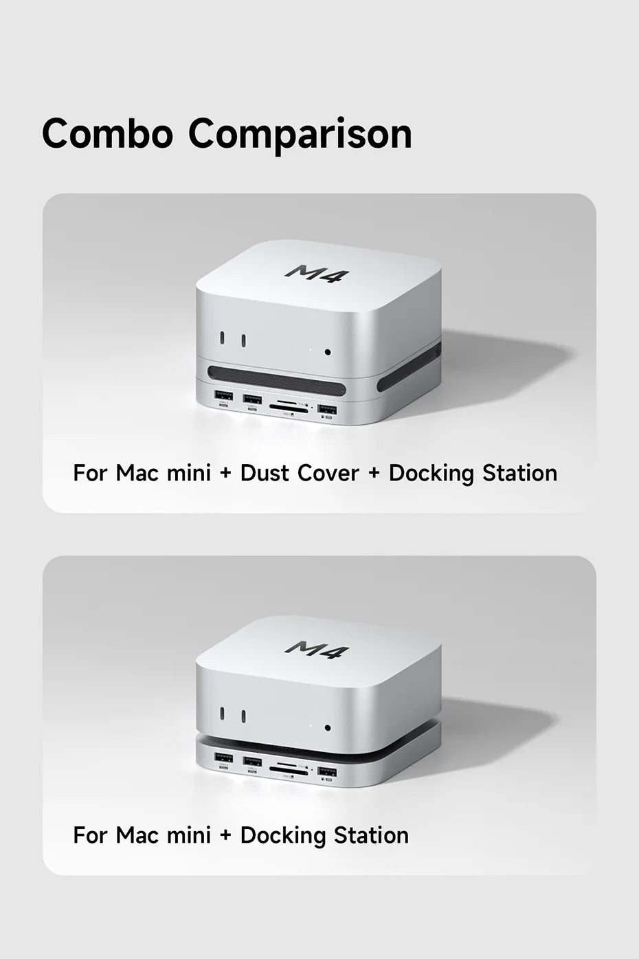 Hagibis USB C Hub with M.2 SSD Enclosure Type-C Docking Station for Mac mini M4/M4 Pro 4K 60Hz USB 3.2 Gen2 SD/TF 4.0 Dock Stand