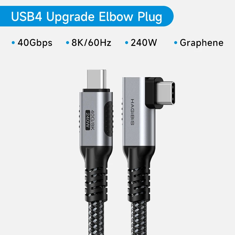 Hagibis USB4 Cable Compatible with Thunderbolt 3/4 5K@60Hz 40Gbps Data Transfer 100W 5A Fast Charging for Macbook Pro iPhone 17