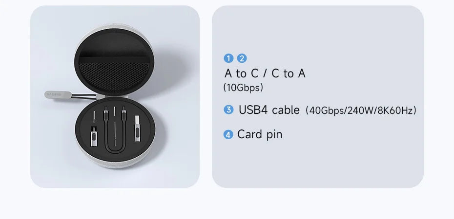 Hagibis Multi USB C Adapter Kit Short USB4 Fast Charging Cable Set Storage Box USB to Type-c Compatible with Thunderbolt 4/3 - Intechlegent