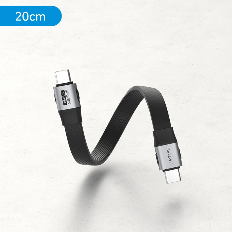 Hagibis Short USB C to USB C Full Function Cable USB4 V2 Date Cable 80Gbps 8K PD 240W Cord for Thunderbolt 4/5 iPhone Laptop SSD - Intechlegent
