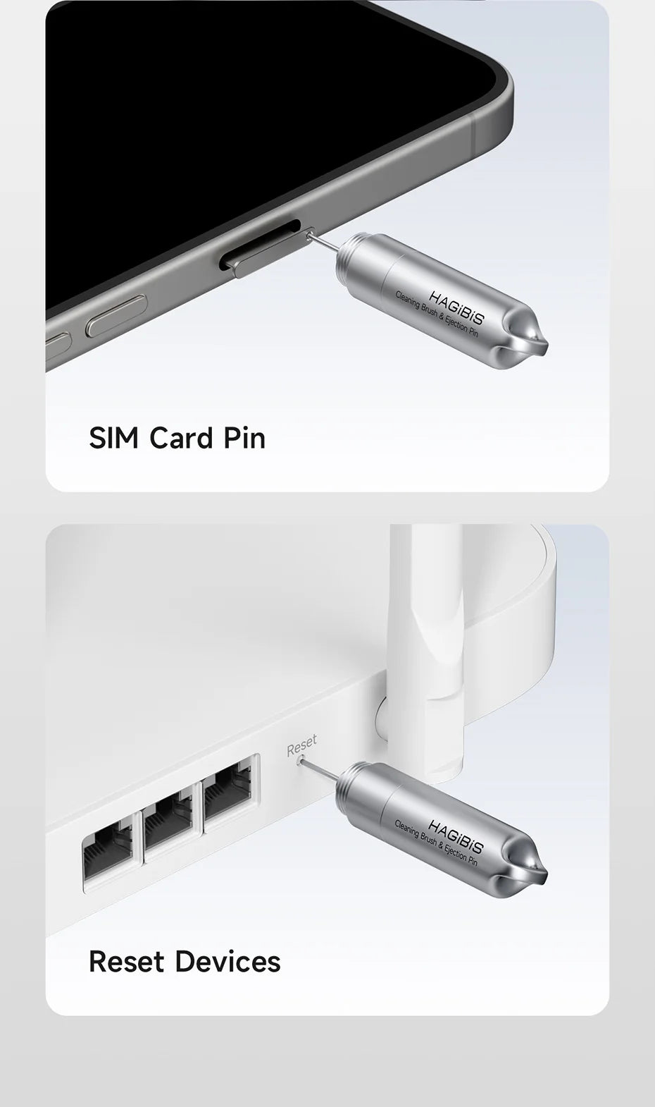 Hagibis SIM Card Tray Removal Tool Eject Pin Earbuds Cleaning Brush Reset Tools Needle Opener Cleaner Pen Kit for iPhone Airpods