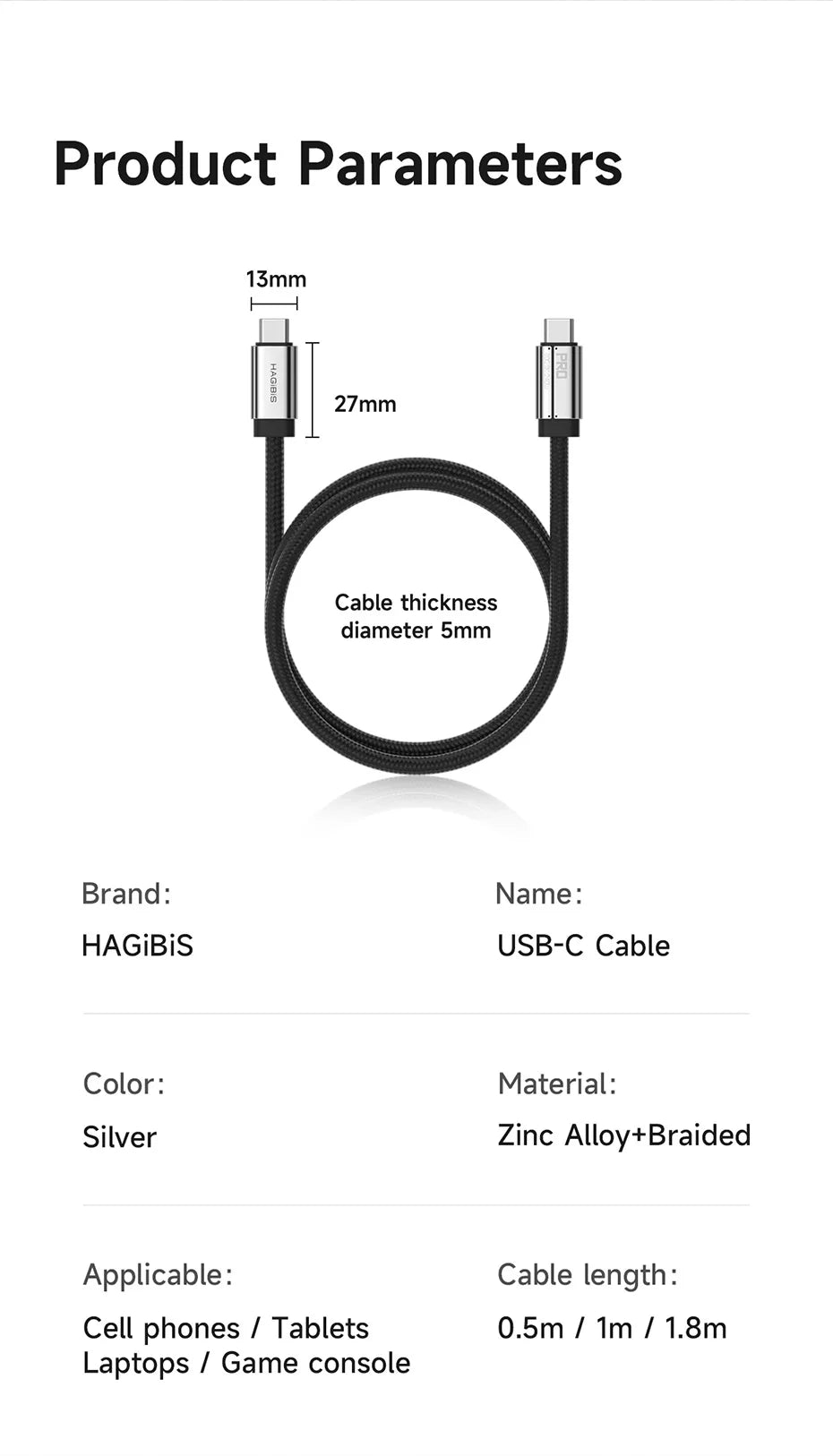Hagibis USB C to USB C Full Function Cable Super Soft USB4 80Gbps 8K 240W Fast Charging Cord for Thunderbolt 4/5 iPhone Laptop - Intechlegent