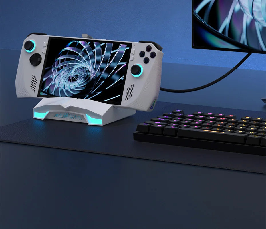 Hagibis ROG Ally/Steam Deck/Switch/OLED Dock 6 in 1 Universal Docking Station With 4K HDMI 2.5G RJ45 100W PD RGB Light USB C Hub