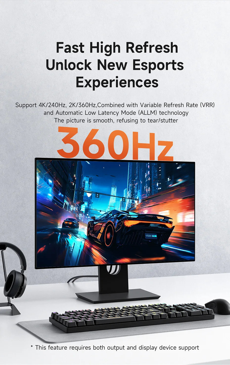 Hagibis 8K USB C to DisplayPort 1.4 Cable Super Soft Bi-directional Type-c to DP Cable High Refresh Rate 2K165Hz 4K144Hz 240Hz