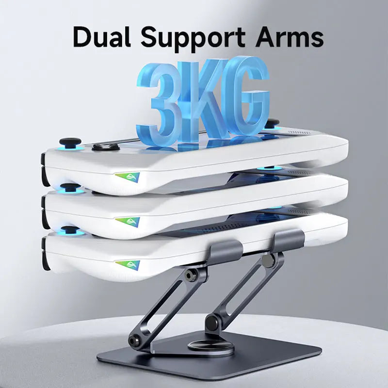 Hagibis 360° Rotating Tablet Stand Adjustable Tablet Holder Dual Rod Support Aluminum Foldable Cradle for iPad Pro Switch ROG - Intechlegent