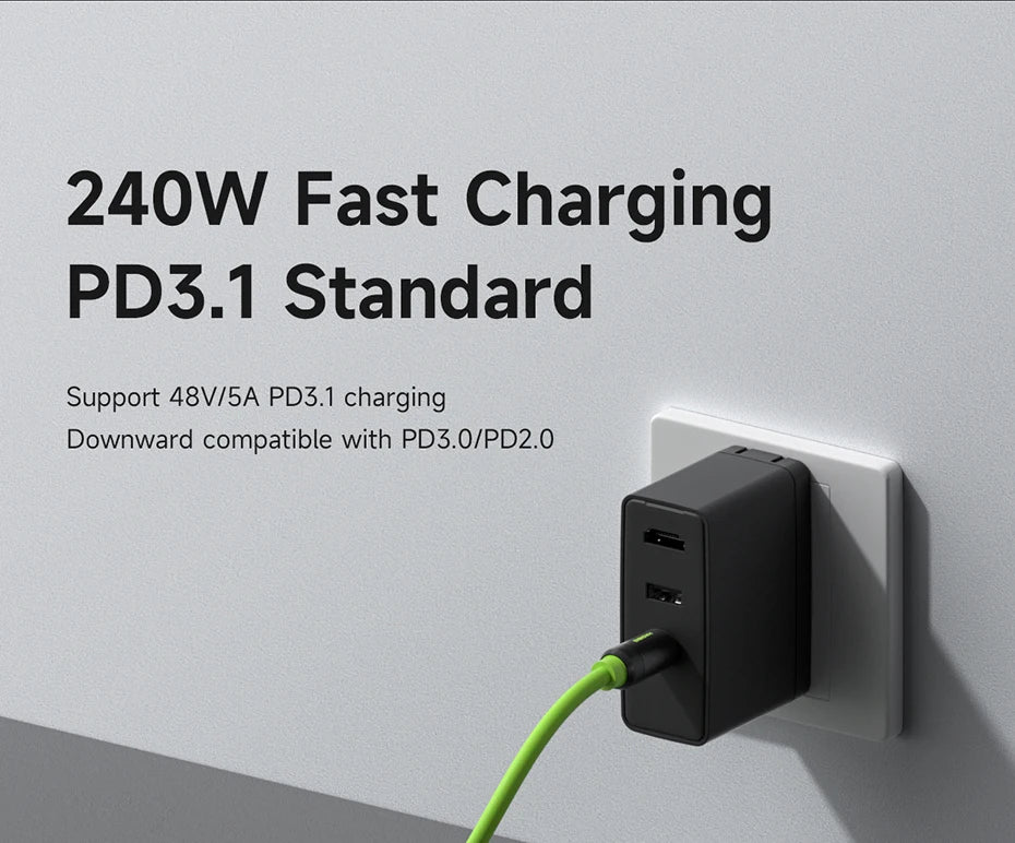 Hagibis USB C Fast Charger Cable With LED Display PD 240W 40Gbps Video Cord Compatible with Thunderbolt 4/3 For iPhone 16 Laptop - Intechlegent