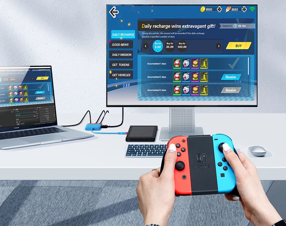 Hagibis Switch Video Capture Card Portable TV Dock For Nintendo Switch/OLED Live Streaming Gaming Laptop Docking Station MS2130