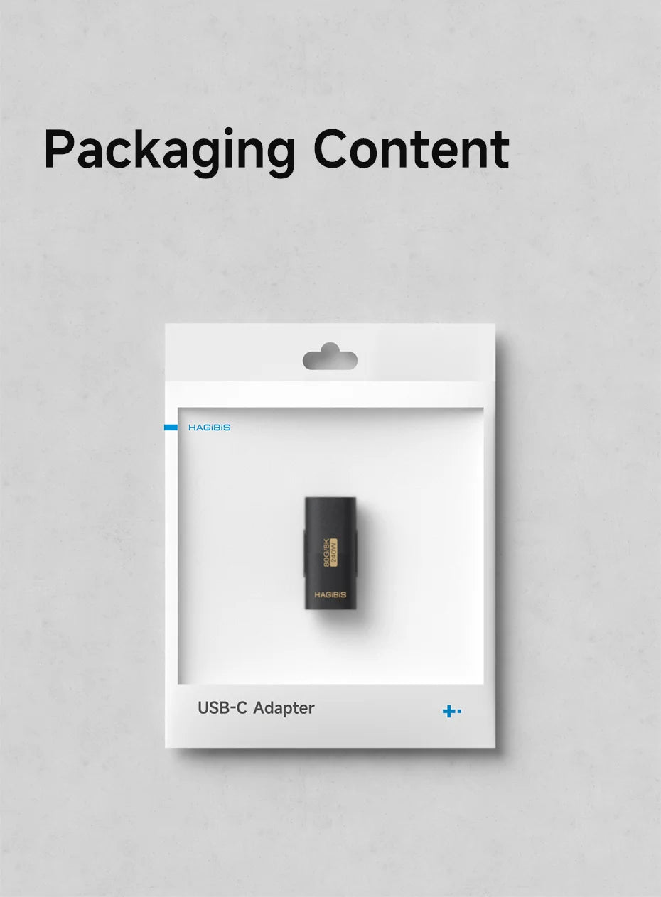 Hagibis USB C Female to USB C Female Adapter 80Gbps 240W USB4 Dual Female Extension Cable Converter for Thunderbolt 5/4  Laptop