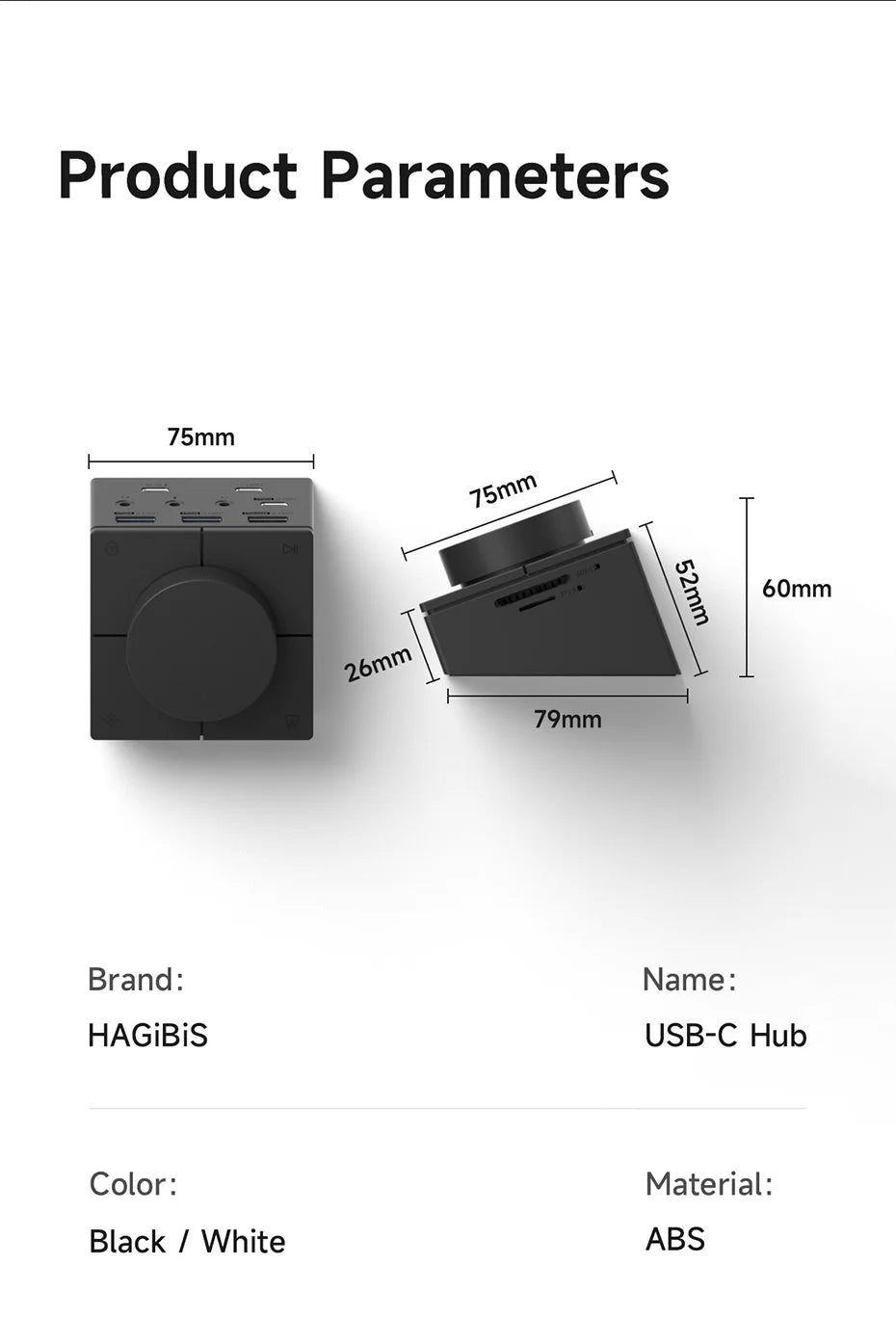 Hagibis Knob USB C Hub With Shortcut Buttons Type-C Docking Station Volume Adjustment Desktop Controller 2.5G RJ45 for Macbook