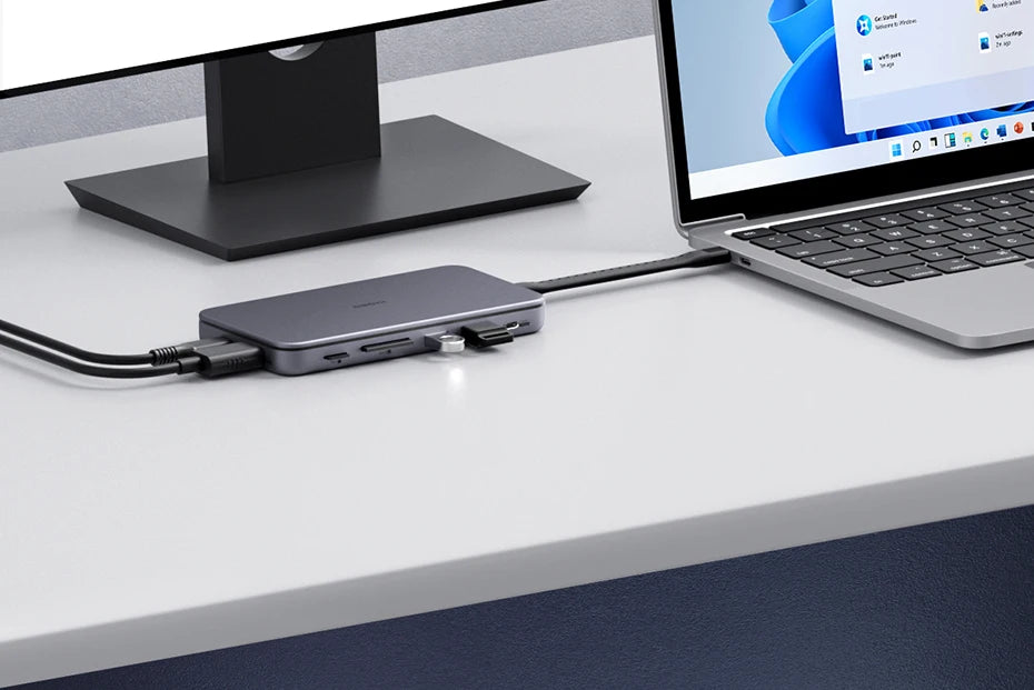 Hagibis 9 in 1 USB C HUB with M.2 NVMe/SATA SSD Enclosure 4K HDMI-compatible 100W PD USB 3.1 Docking station for Windows mac OS - Intechlegent