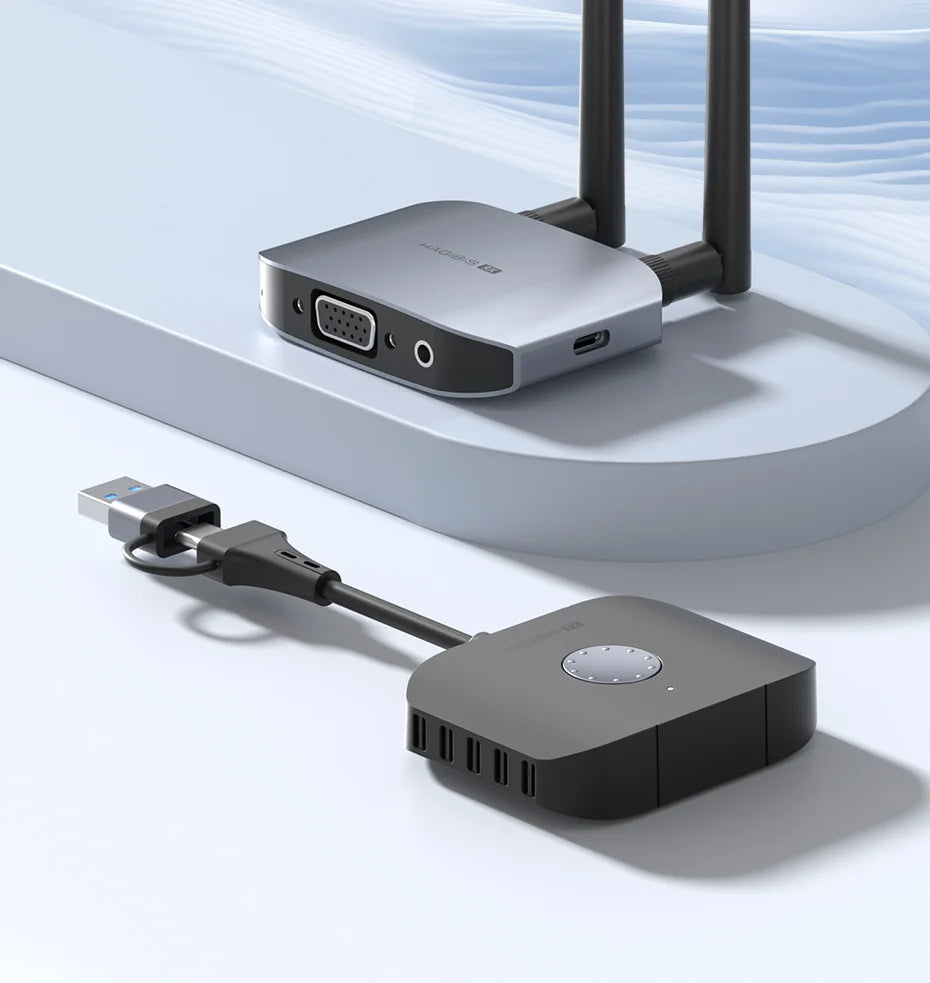 Hagibis Wireless HDMI-compatible Transmitter and Receiver Kit Type-C USB Dual Plug Extender TV Dongle for HD Display Projector - Intechlegent