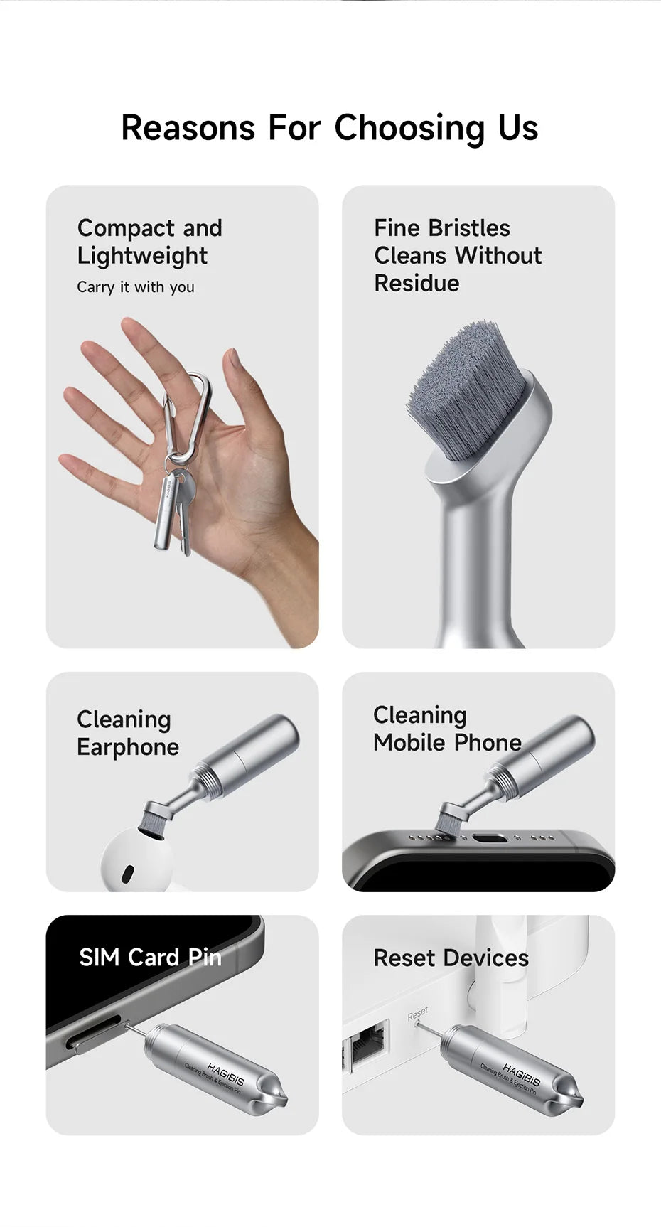 Hagibis SIM Card Tray Removal Tool Eject Pin Earbuds Cleaning Brush Reset Tools Needle Opener Cleaner Pen Kit for iPhone Airpods