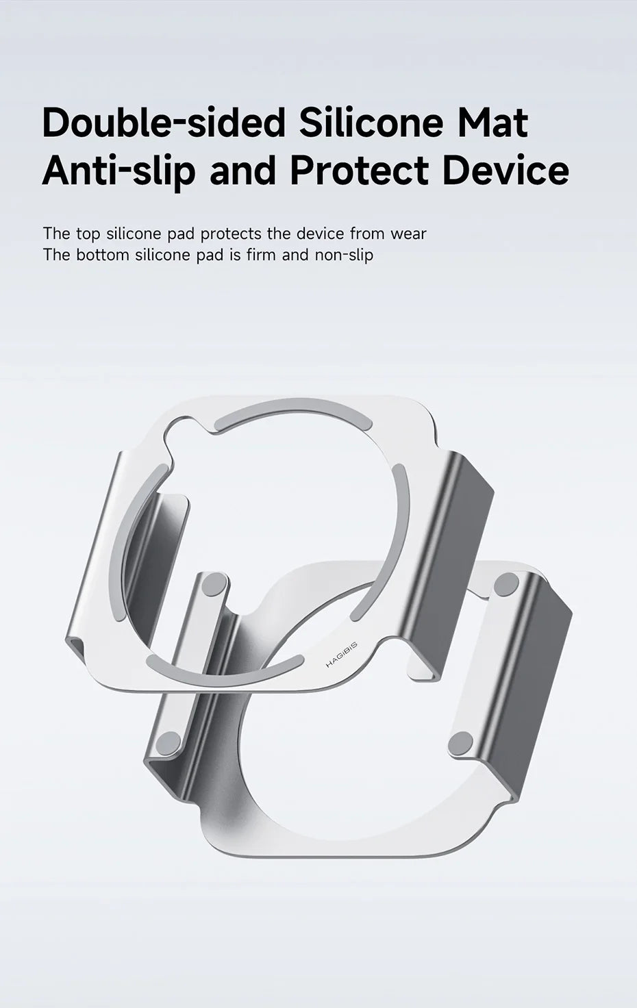 Hagibis Desktop Stand for Mac mini M4/M4 Pro 2024 Heat Dissipation Bracket Aluminum Alloy Mount Dock Cooling Holder Accessories