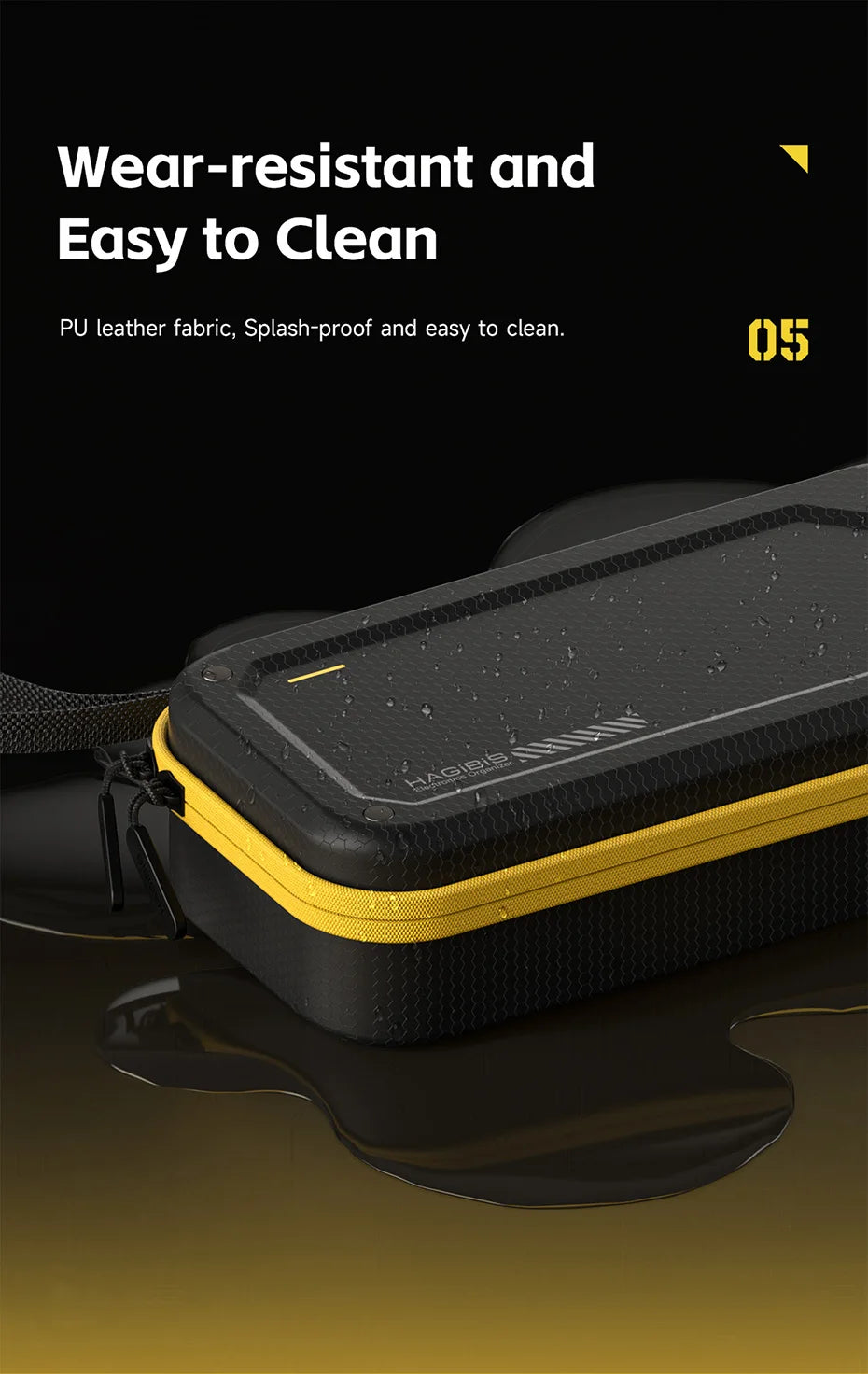 Hagibis Electronic Organizer Traveling Case Bag EVA Hardshell PU Portable Carrying Pouch for Mouse Charger Cables Accessories