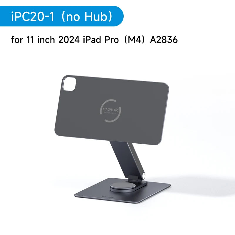 Hagibis Magnetic Stand for iPad Pro M4 2024 11inch 13inch with Hub Tablet Docking Station 360° Adjustable Mount Foldable Holder - Intechlegent
