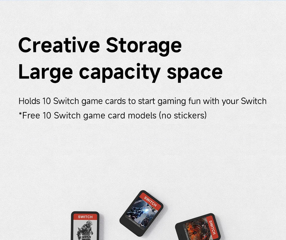 Hagibis Switch Rotating Game Card Case with 10 Game Card Slots Creative NS Card Storage Box Holder for Nintendo Switch/Lite/OLED