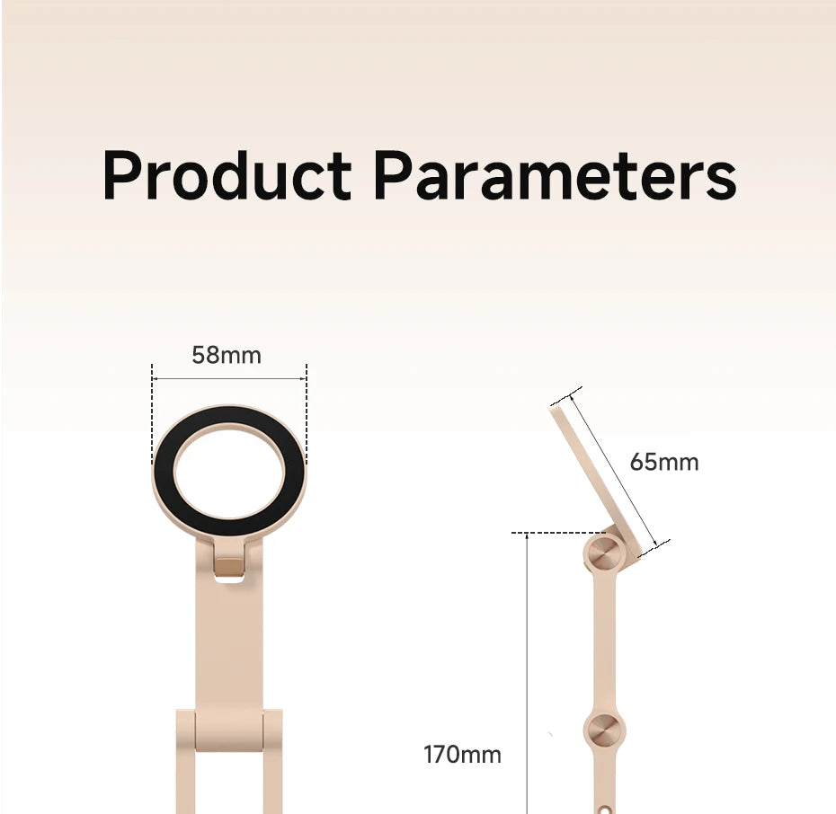 Hagibis Magnetic Phone Stand for MagSafe 360° Rotation Foldable Desk Phone Holder Height Adjustable for iPhone 17 Pro Max 16 15