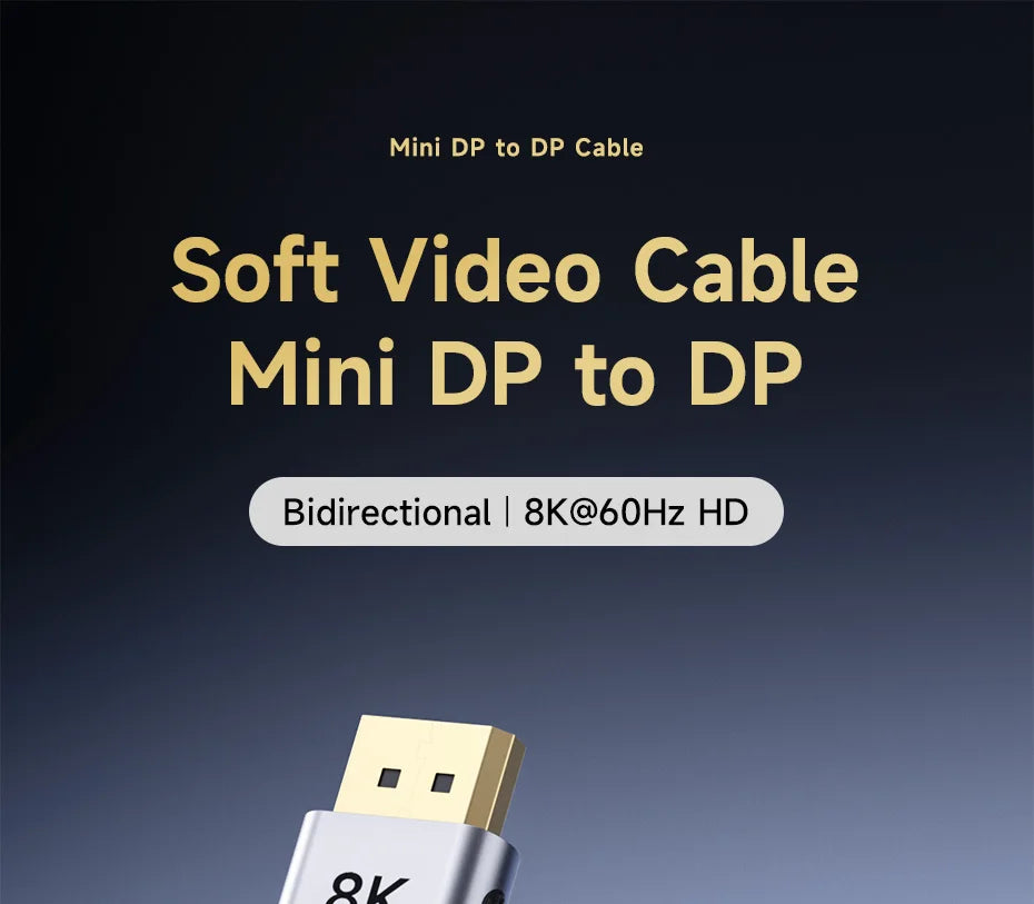 Hagibis Mini DisplayPort to DisplayPort 1.4 Cable Bi-Directional Mini DP to DP 8K@60Hz 4K@240Hz Compatible with Thunderbolt 2