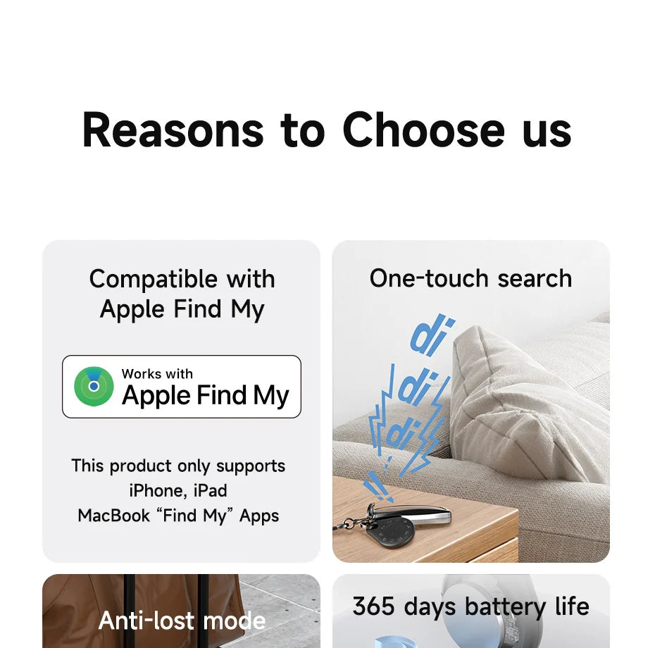 Hagibis Bluetooth Tracker Keys Finder for Apple Find My Item Locator GPS Tracker for iPhone Keys Wallet Suitcase Luggage Bags - Intechlegent